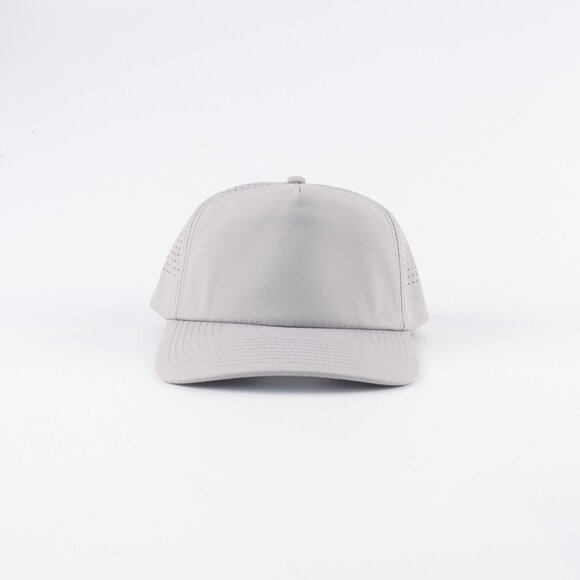 Blank 5 Panel Performance Soft Structured Hats- 12 pack in Color Light Gray - Picture 2 of 6